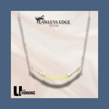 ShinningU- 925 Silver Natural Hetian Jade Bamboo Festival Necklace