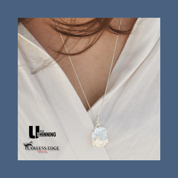 ShinningU- European American high-end fashion simple copper plating white gold lava irregular muscle pendant