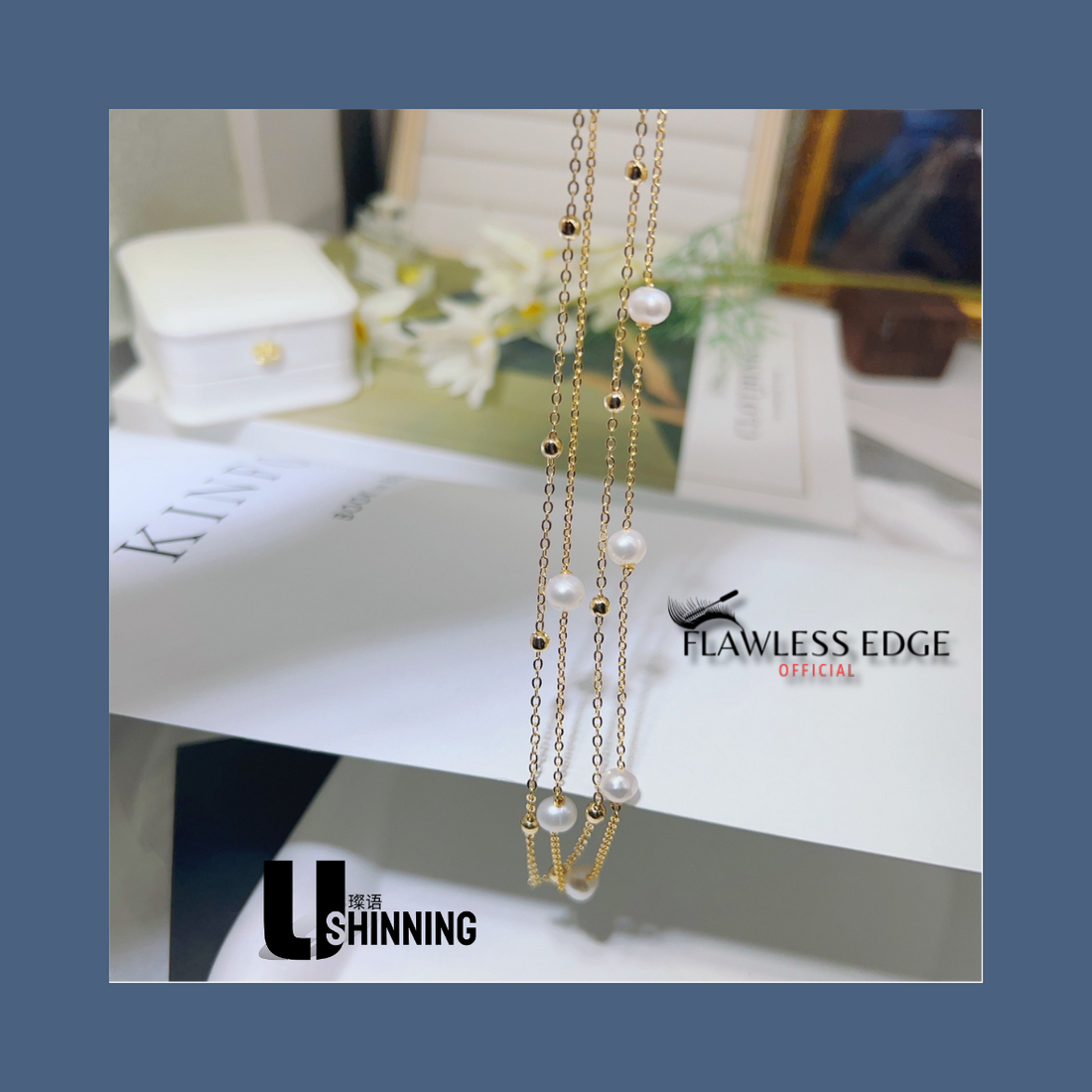 Handmade Full Star Pearl Necklace Double Layered Wear INS Style Light Luxury Natural Freshwater Pearl